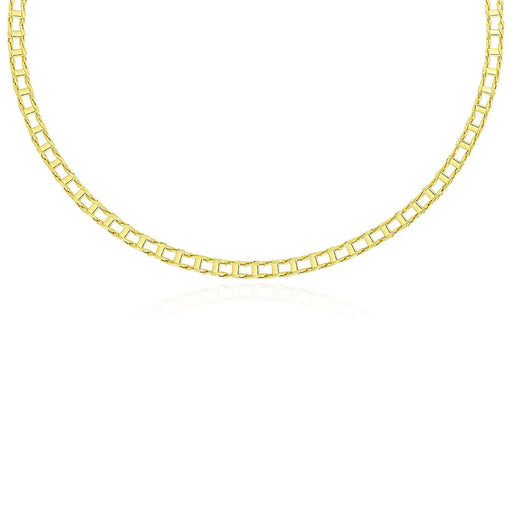 Bids.com 14k Yellow Gold Men's Necklace with Track Design Links Necklaces White Smoke 20 / Yellow Gold