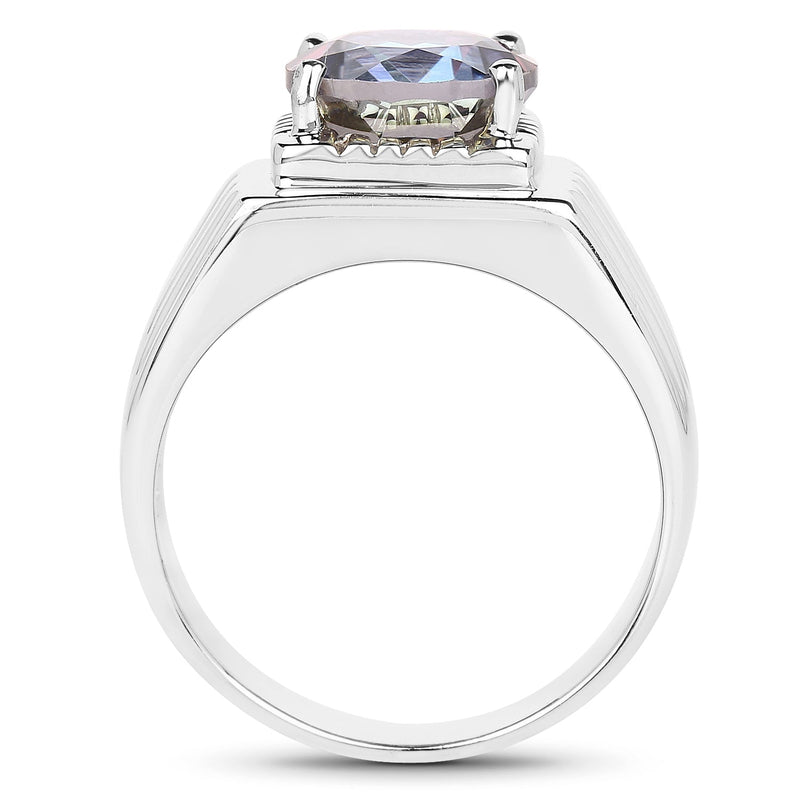 Bids.com 4.75 Carat Genuine Mystic Topaz .925 Sterling Silver Ring Rings White Smoke size 12.50,size 13.00,size 14.00,size 9.00,size 11.00,size 12.00,size 6.00,size 7.00,size 8.00,size 10.00