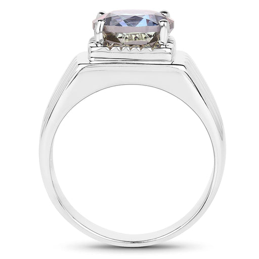 Bids.com 4.75 Carat Genuine Mystic Topaz .925 Sterling Silver Ring Rings White Smoke size 12.50,size 13.00,size 14.00,size 9.00,size 11.00,size 12.00,size 6.00,size 7.00,size 8.00,size 10.00
