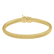 Bids.com 14k Yellow Gold Tubogas Bracelet (5.00 mm) Bracelets White Smoke 7 / Yellow Gold