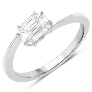 Bids.com 0.33 Carat Genuine White Diamond 18K White Gold Ring (F-G Color, VVS-VS Clarity) Rings White Smoke size 7.00