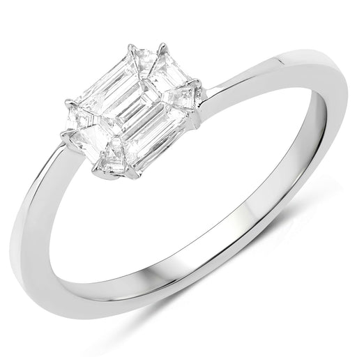 Bids.com 0.33 Carat Genuine White Diamond 18K White Gold Ring (F-G Color, VVS-VS Clarity) Rings White Smoke size 7.00