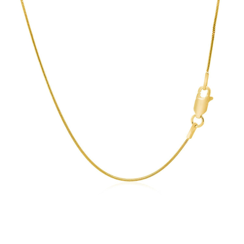 Bids.com 14k Yellow Gold Round Snake Chain 0.9mm Necklaces White Smoke 16 / Yellow Gold,18 / Yellow Gold,20 / Yellow Gold,24 / Yellow Gold,Default Title / Yellow Gold
