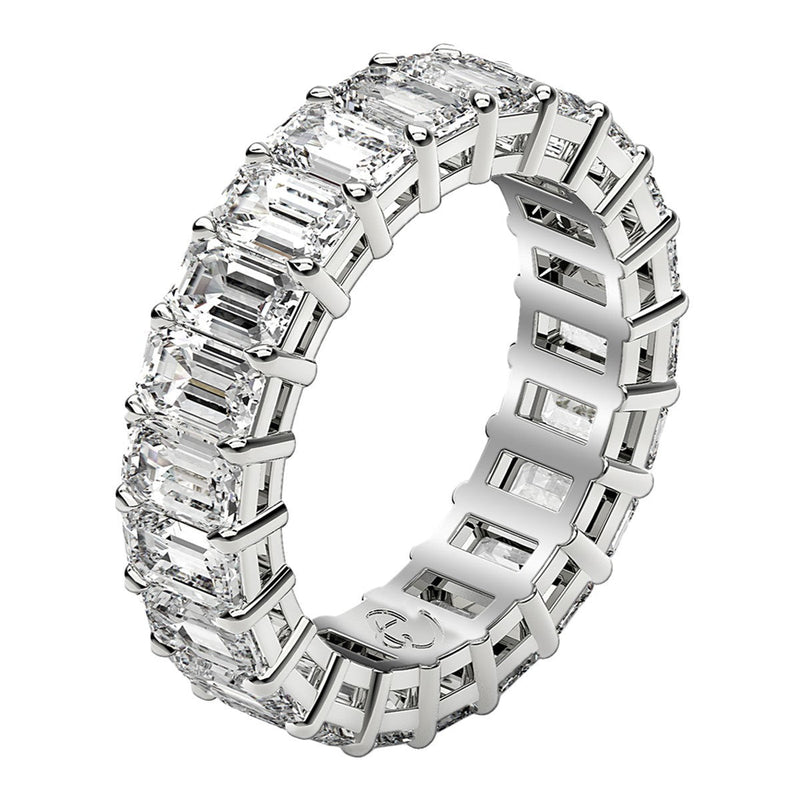 Bids.com Emerald Cut Lab Grown Diamond Eternity Ring in 14k White Gold (4 cttw FG/VS2) Rings White Smoke 4 / White Gold,4.5 / White Gold,5 / White Gold,5.5 / White Gold,6 / White Gold,6.5 / White Gold,7 / White Gold,7.5 / White Gold,8 / White Gold,8.5 / White Gold,9 / White Gold
