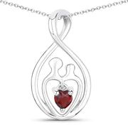 Bids.com 0.14 Carat Genuine Garnet .925 Sterling Silver Pendant Pendants White Smoke size 18.00