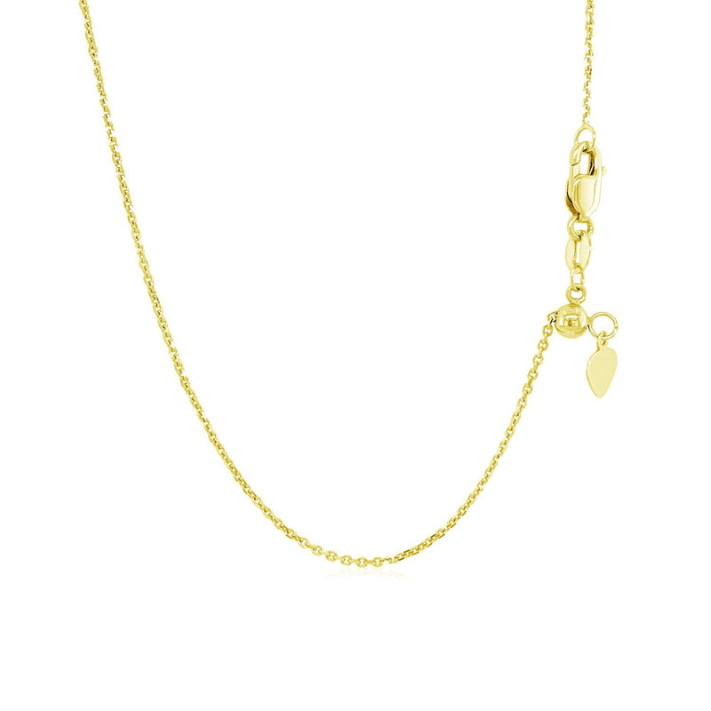 Bids.com 14k Yellow Gold Adjustable Cable Chain 0.9mm Necklaces White Smoke 22 / Yellow Gold,30 / Yellow Gold