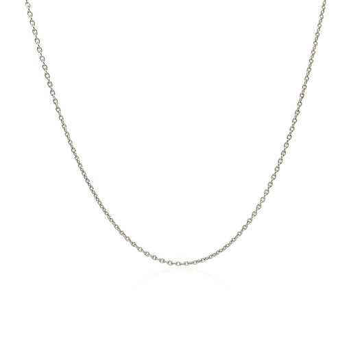 Bids.com 14k White Gold Oval Cable Link Chain 0.97mm Necklaces White Smoke 16 / White Gold,18 / White Gold,20 / White Gold,One / White Gold