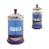 VIP Extensions Debra Lynn DL Sterilizer Glass Manicure Jar 21 oz Nail Care White Smoke