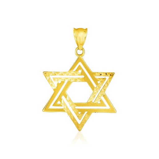 Bids.com 14k Yellow Gold Textured Star of David Pendant Pendants White Smoke Yellow Gold