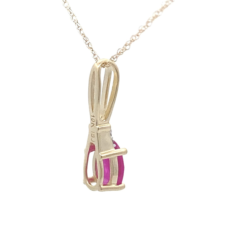 Bids.com .02ct Ruby Diamond Fashion Pendants 10KT Yellow Gold Pendants White Smoke 18