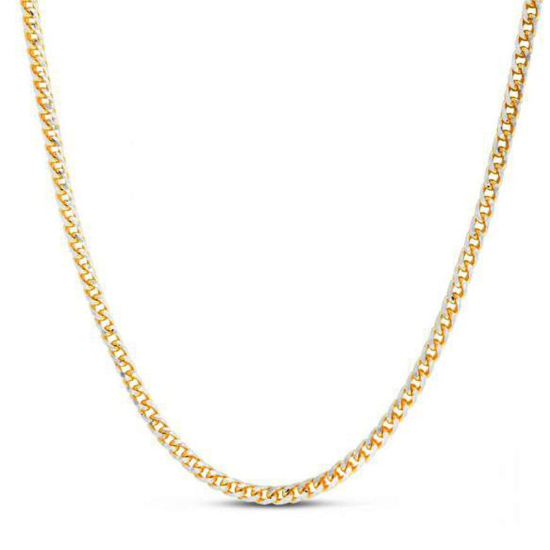 Bids.com 14k Yellow Gold Round Pave Franco Chain (4.00 mm) Necklaces White Smoke 20 / Yellow Gold,22 / Yellow Gold,24 / Yellow Gold
