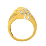 Bids.com 10K Yellow Gold Diamond Bypass Ring (1.0 cttw, H-I Color, I2-I3 Clarity) Rings White Smoke 6.5 / Yellow.Gold