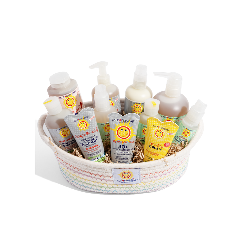 California Baby Deluxe Newborn Gift Basket Gifts & Totes White Smoke