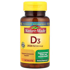 Nature Made Vitamin D3 Tb 38Mg-50Mcg 100 Vitamin D3 Supplement White Smoke