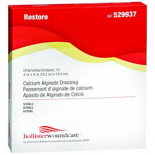 Restore Calcicare Restore Calcium Alginate  Dressing  4"" X 4"" 10-Pack Pet Medical Tape & Bandages White Smoke