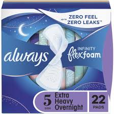 vials Always Infinity Size 5 Extra Heavy Overnight Pads Feminine Pads & Protectors White Smoke