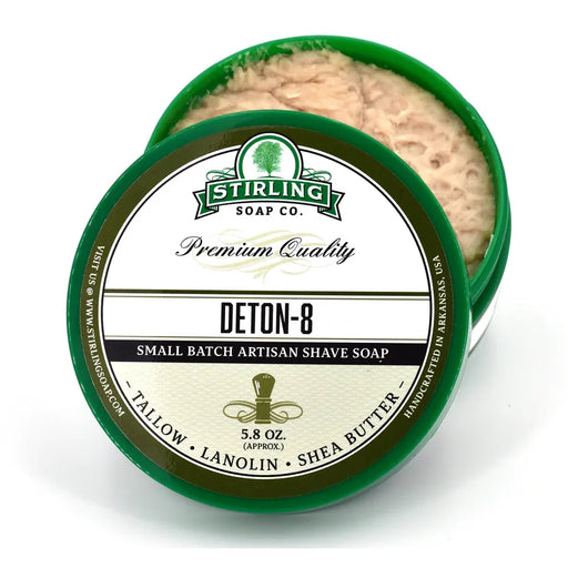 Stirling Soap Co. Stirling Soap Co. Deton-8 Shave Soap Jar 5.8 Oz Shave Soap White Smoke
