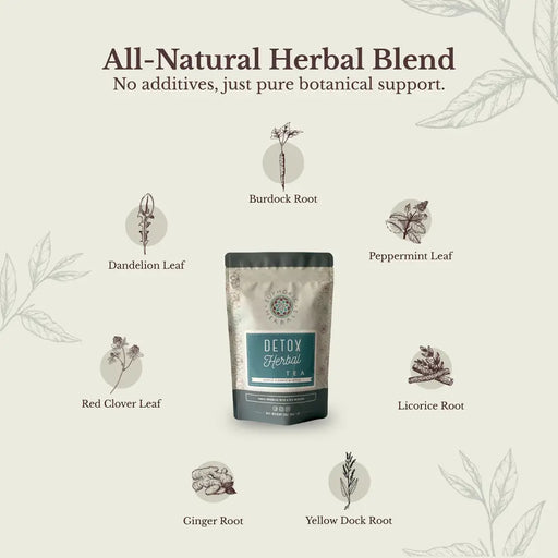 Euphoric Herbals Detox Herbal Tea Herbal Tea Antique White 60 Cup Servings,30 Cup Servings