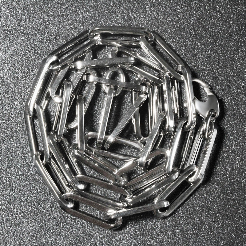 Bids.com 14K White Gold Wide Paperclip Chain (6.1mm) Necklaces Dim Gray 18 / White Gold