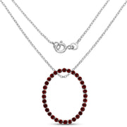 Bids.com 3.52 Carat Genuine Garnet .925 Sterling Silver Pendant Pendants White Smoke