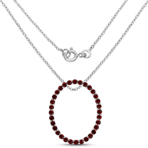 Bids.com 3.52 Carat Genuine Garnet .925 Sterling Silver Pendant Pendants White Smoke