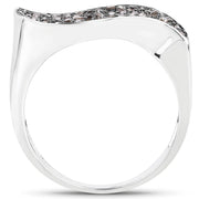 Bids.com 0.21 Carat Genuine Champagne Diamond .925 Sterling Silver Ring Rings White Smoke size 7.00,size 6.00,size 8.00,size 9.00