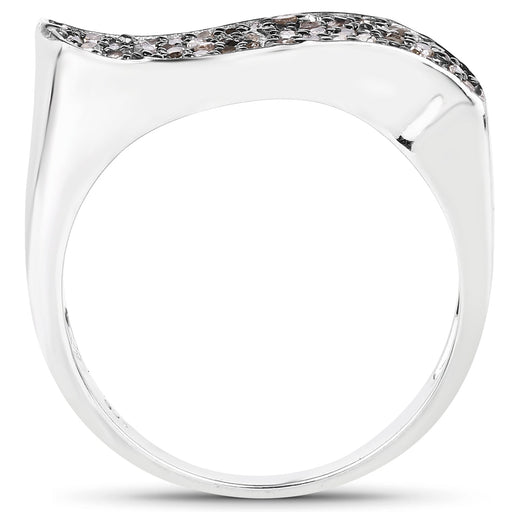 Bids.com 0.21 Carat Genuine Champagne Diamond .925 Sterling Silver Ring Rings White Smoke size 7.00,size 6.00,size 8.00,size 9.00