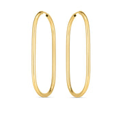 Bids.com 14k Yellow Gold Endless Large Paperclip Hoop Earrings Earrings White Smoke Yellow Gold