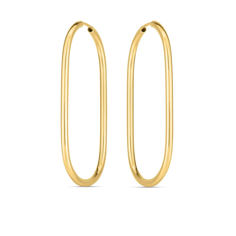 Bids.com 14k Yellow Gold Endless Large Paperclip Hoop Earrings Earrings White Smoke Yellow Gold