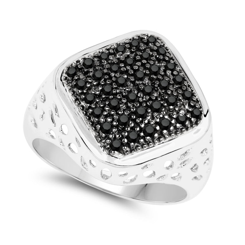 Bids.com 0.54 Carat Genuine Black Diamond .925 Sterling Silver Ring Rings White Smoke size 9.00,size 9.50,size 6.00,size 7.00,size 8.00