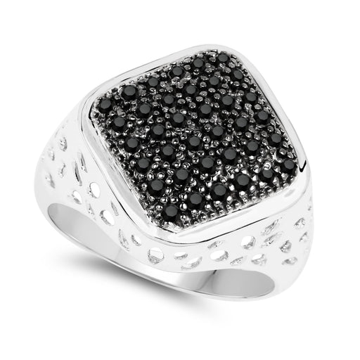 Bids.com 0.54 Carat Genuine Black Diamond .925 Sterling Silver Ring Rings White Smoke size 9.00,size 9.50,size 6.00,size 7.00,size 8.00