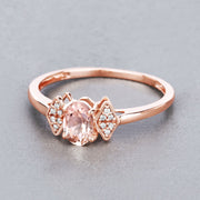 Bids.com 0.46 Carat Genuine Morganite and White Diamond 14K Rose Gold Ring Rings Gray size 7.00,size 5.00,size 6.00,size 8.00,size 9.00