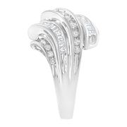 Bids.com 10K White Gold Round and Baguette Cut Diamond Channel Ring (3/4 Cttw, H-I Color, SI2-I1 Clarity) - Size 7 Rings White Smoke 7 / White.Gold,8 / White.Gold