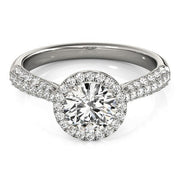 Bids.com 14k White Gold Halo Diamond Engagement Ring with Pave Band (1 1/3 cttw) Rings White Smoke 3 / White Gold,3.5 / White Gold,4 / White Gold,4.5 / White Gold,5 / White Gold,5.5 / White Gold,6 / White Gold,6.5 / White Gold,7 / White Gold,7.5 / White Gold,8 / White Gold,8.5 / White Gold,9 / White Gold