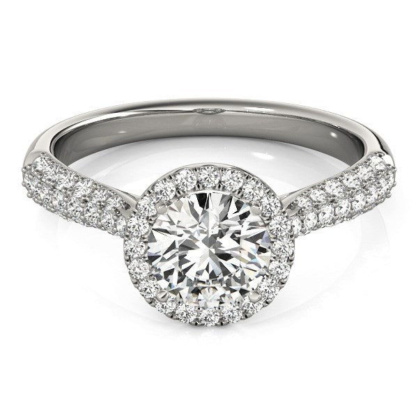 Bids.com 14k White Gold Halo Diamond Engagement Ring with Pave Band (1 1/3 cttw) Rings White Smoke 3 / White Gold,3.5 / White Gold,4 / White Gold,4.5 / White Gold,5 / White Gold,5.5 / White Gold,6 / White Gold,6.5 / White Gold,7 / White Gold,7.5 / White Gold,8 / White Gold,8.5 / White Gold,9 / White Gold