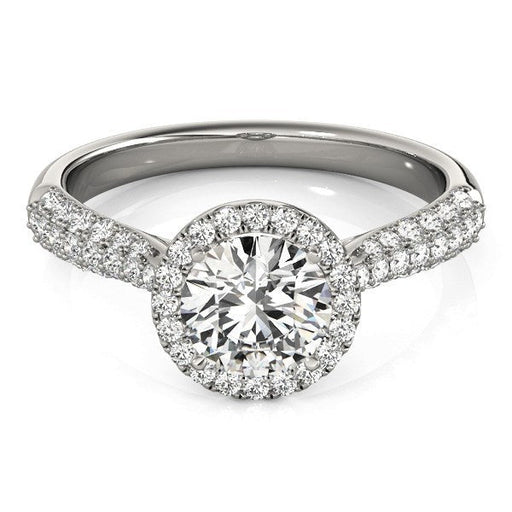 Bids.com 14k White Gold Halo Diamond Engagement Ring with Pave Band (1 1/3 cttw) Rings White Smoke 3 / White Gold,3.5 / White Gold,4 / White Gold,4.5 / White Gold,5 / White Gold,5.5 / White Gold,6 / White Gold,6.5 / White Gold,7 / White Gold,7.5 / White Gold,8 / White Gold,8.5 / White Gold,9 / White Gold