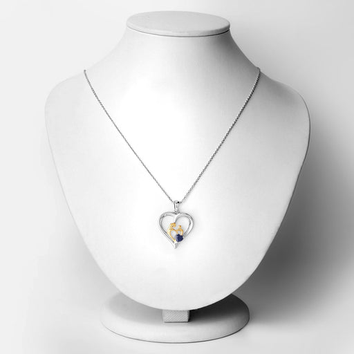 Bids.com 0.50 Carat Genuine Blue Sapphire .925 Sterling Silver Pendant Pendants White Smoke size 18.00