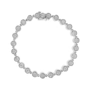 Bids.com .925 Sterling Silver 2.0 Cttw Round Diamond Link Bracelet (G-H Color, I1-I2 Clarity) - 7.25" Bracelets White Smoke White.Sterling Silver / 7.25