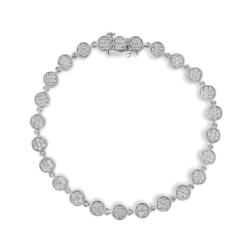 Bids.com .925 Sterling Silver 2.0 Cttw Round Diamond Link Bracelet (G-H Color, I1-I2 Clarity) - 7.25" Bracelets White Smoke White.Sterling Silver / 7.25