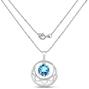 Bids.com 8.75 Carat Genuine Swiss Blue Topaz .925 Sterling Silver Pendant Pendants White Smoke