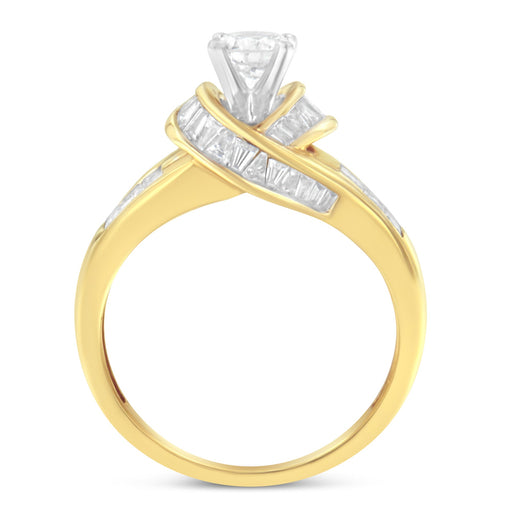 Bids.com 14K Two-Toned Gold Round, Baguette and Princess Cut Diamond Ring (1 1/8 Cttw, H-I Color, SI2-I1 Clarity) - Size 6 Rings White Smoke 7 / YellowWhite.Gold,6.5 / YellowWhite.Gold,6 / YellowWhite.Gold