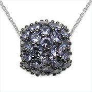 Bids.com 3.08 Carat Genuine Tanzanite .925 Sterling Silver Pendant Pendants White Smoke size 16.00