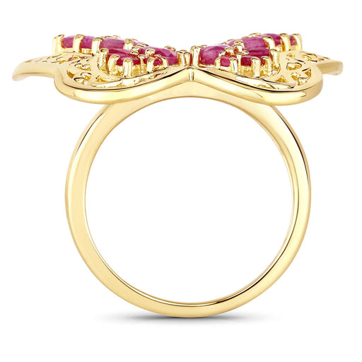Bids.com 3.08 Carat Genuine Ruby .925 Sterling Silver Ring Rings White Smoke size 6.00,size 7.00,size 8.00,size 9.00