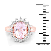 Bids.com 5.56 Carat Genuine Kunzite and White Topaz .925 Sterling Silver Ring Rings White Smoke size 7.00,size 6.00,size 8.00