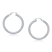 Bids.com 14k White Gold Polished Hoop Earrings (40 mm) Earrings White Smoke White Gold