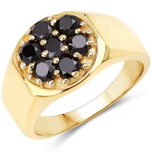 Bids.com 0.91 Carat Genuine Black Diamond .925 Sterling Silver Ring Rings White Smoke size 6.00,size 7.00,size 8.00,size 9.00,size 5.00
