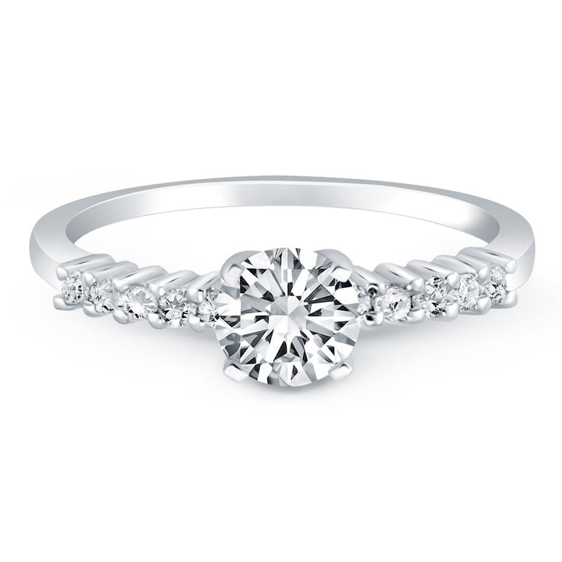 Bids.com 14k White Gold Shared Prong Accent Diamond Engagement Ring Rings White Smoke 4 / White Gold,4.5 / White Gold,5 / White Gold,5.5 / White Gold,6 / White Gold,6.5 / White Gold,7 / White Gold,7.5 / White Gold,8 / White Gold,8.5 / White Gold,9 / White Gold