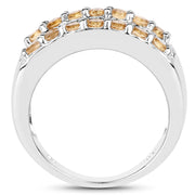 Bids.com 3.08 Carat Genuine Citrine .925 Sterling Silver Ring Rings White Smoke size 5.00,size 9.00,size 6.00,size 7.00,size 8.00