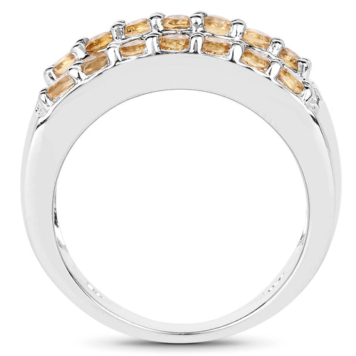 Bids.com 3.08 Carat Genuine Citrine .925 Sterling Silver Ring Rings White Smoke size 5.00,size 9.00,size 6.00,size 7.00,size 8.00