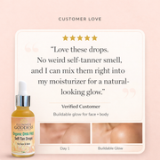 Glimmer Goddess® Organic Skin Care Organic DHA‑Free Tanning Drops – Gradual, No‑Odor Glow Self Tanner White Smoke Lightly Scented,Unscented